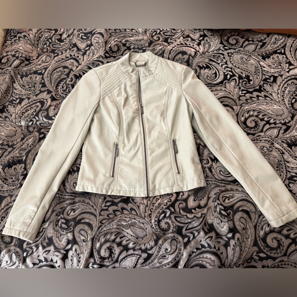 J2 Women's Cream Fux Leather Jacket